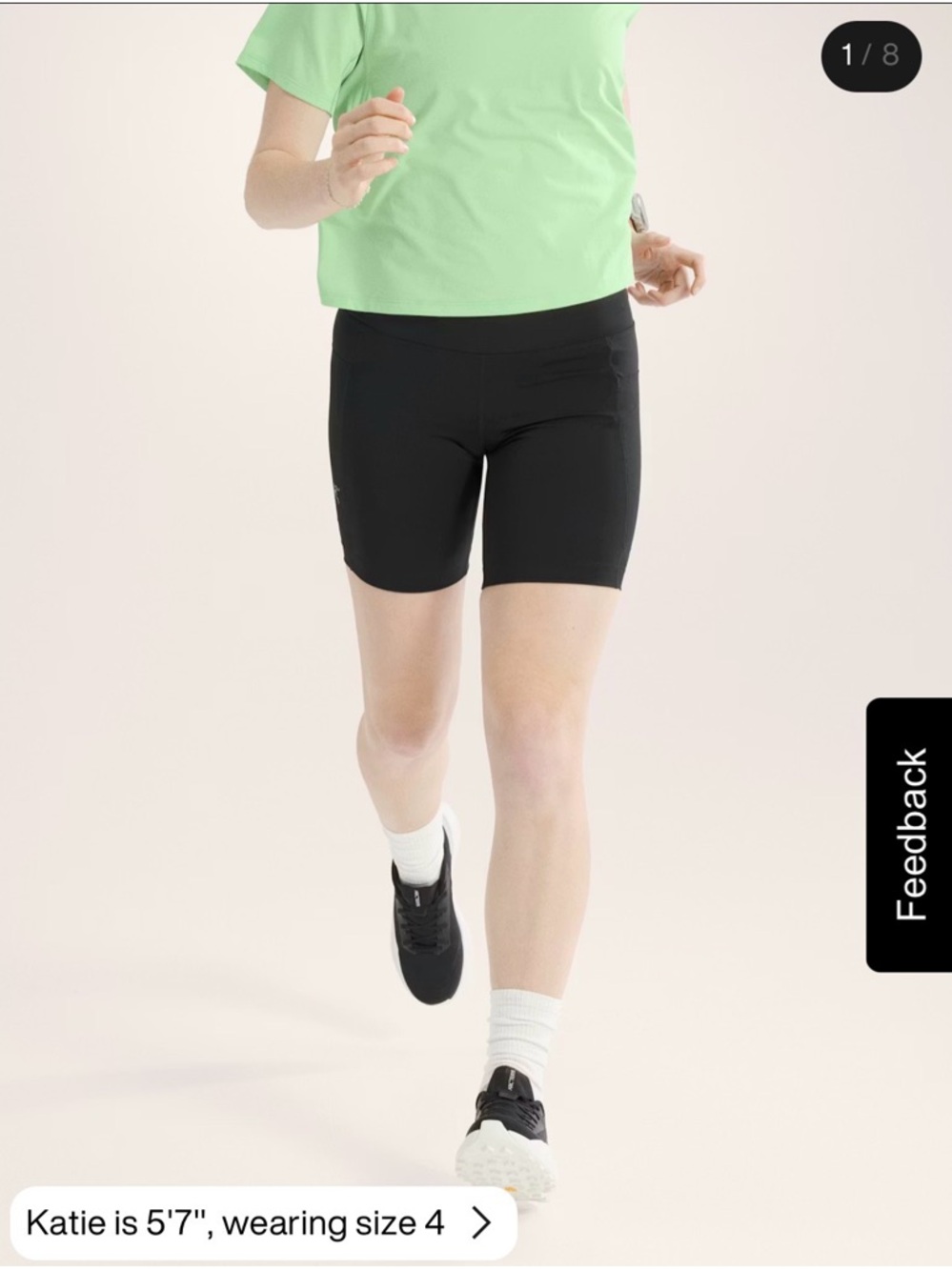 Arc'teryx Essent Black High-Rise Bike Shorts 8” SZ 4
